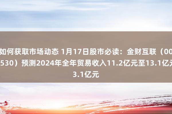 如何获取市场动态 1月17日股市必读：金财互联（002530）预测2024年全年贸易收入11.2亿元至13.1亿元