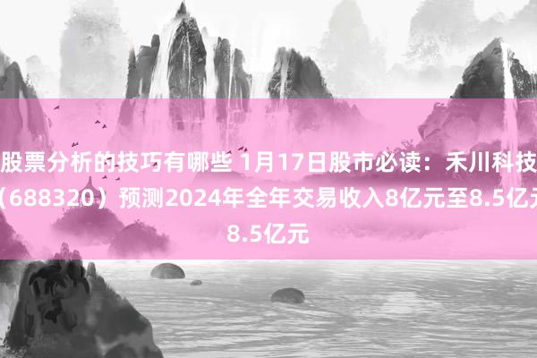 股票分析的技巧有哪些 1月17日股市必读：禾川科技（688320）预测2024年全年交易收入8亿元至8.5亿元