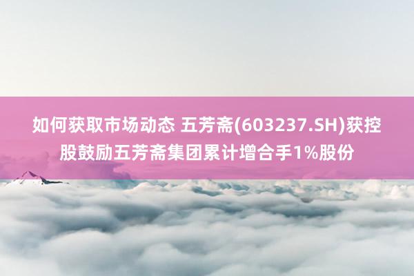 如何获取市场动态 五芳斋(603237.SH)获控股鼓励五芳斋集团累计增合手1%股份