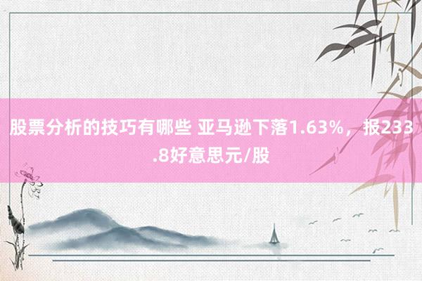 股票分析的技巧有哪些 亚马逊下落1.63%，报233.8好意思元/股