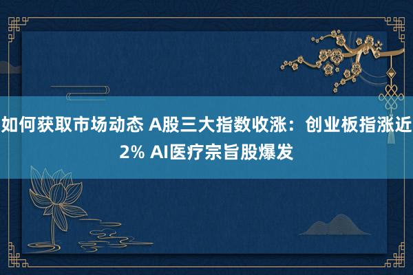 如何获取市场动态 A股三大指数收涨：创业板指涨近2% AI医疗宗旨股爆发