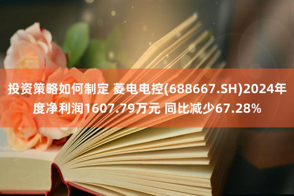 投资策略如何制定 菱电电控(688667.SH)2024年度净利润1607.79万元 同比减少67.28%