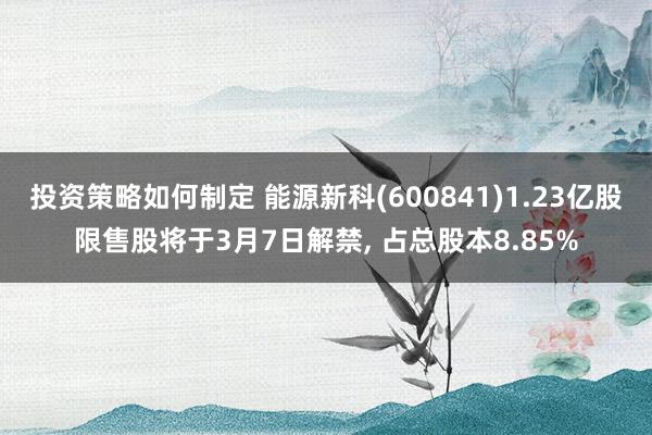 投资策略如何制定 能源新科(600841)1.23亿股限售股将于3月7日解禁, 占总股本8.85%