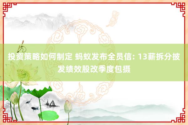 投资策略如何制定 蚂蚁发布全员信: 13薪拆分披发绩效股改季度包摄